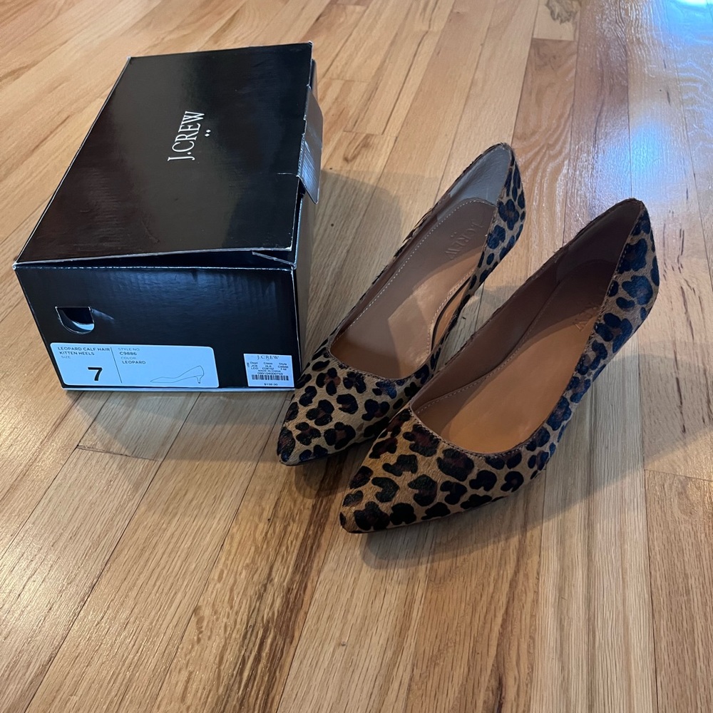 J. Crew leopard kitten heels